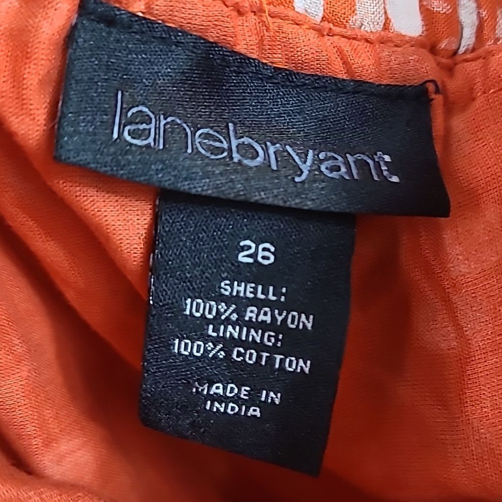 Lane Bryant One Shoulder Dress 26W Orange Confetti Ruffle Plus Size Midi Outfit - Picture 6 of 10